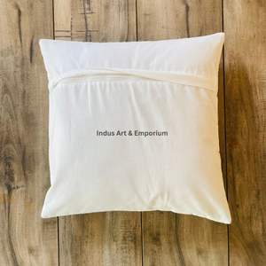 Funda de Cojín Cuadrada Decorativa de Algodón con Estampado a Mano Indio, Acolchada, 40 x 40 cm - Product Image 6