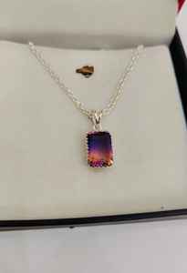 Colgante de Ametrina con Corte Octogonal en Plata de Ley 925, Hecho a Mano, Regalo para Ella y para Niños - Product Image 5