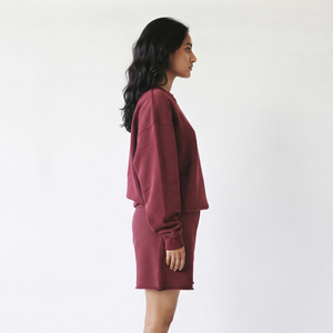 Ensemble de survêtement en molleton pour femmes, col rond, manches longues, coupe ample, décontracté, deux pièces, vêtements d'hiver, 100% coton, respirant, ensemble court - Product Image 3