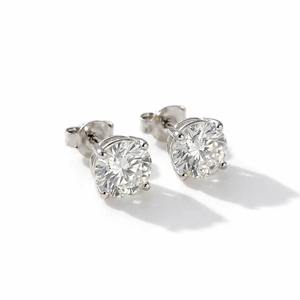 Wholesale 9K 10K 14K Solid Gold Lab Grown Diamond Stud Earrings Basket <b>Set</b> 0.5ct 1ct D VVS2 Certified Round Cut Solitaire Studs - Product Image 4