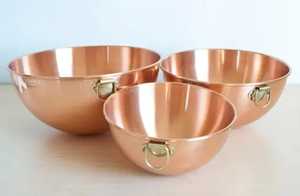 Heavy Duty Hammered Copper Basin Double Handle Metal Drink Cooler Tub Traditional Kitchen Food Serving Wash Bucket - Product Image 3