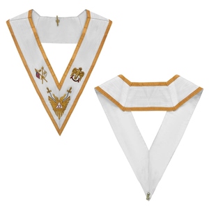 33rd Degree Scottish Rite Collar White Ribbon Gold Bullion Embroidery Masonic Regalia Scottish Rite Accessories Freemason Collar - Product Image 5