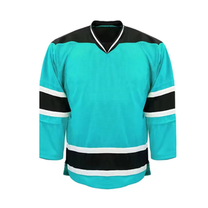 Camisetas de hockey personalizadas de alta calidad con impresión por sublimación, servicio OEM, uniforme de entrenamiento antibacteriano para equipos. - Product Image 1