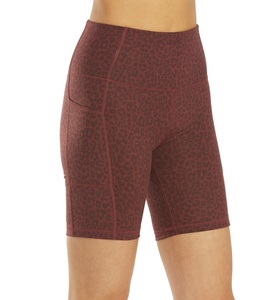 Shorts de yoga pour femmes, taille mi-haute, respirants, extensibles dans 4 directions, tricotés, antibactériens, séchage rapide, mode, poches, longueur genou, 2024 - Product Image 2