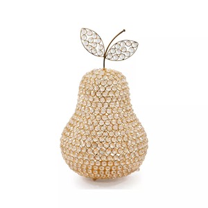 Figurine en forme de poire en cristal, décoration en verre faite à la main, sculpture de table style Hollywood Glamour pour salon - Product Image 5