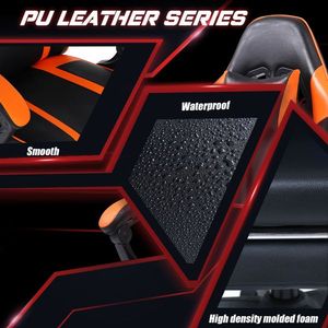 Sedia da Gaming Ergonomica in Pelle PU con Altezza Regolabile e Ruote per Casa, Ufficio o Videogiochi - Product Image 4