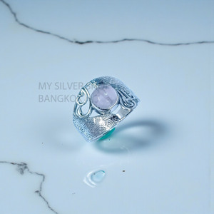 Handmade Wholesale Price Jewelry Rose <b>Quartz</b> Gemstone 925 Sterling Silver <b>Rings</b> - Product Image 2