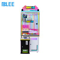 Machine de jeu d'arcade à pousser les objets, distributeur de prix à monnayeur avec joystick et lumières LED pour centres commerciaux et parcs d'attractions