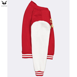 With <b>White</b> Sleeves And Embroidered B Logo Front Closure Button Up Collar Regular Length Autumn Wear Red Varsity <b>Jackets</b> - Product Image 6