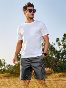 Mens Casual <b>Lightweight</b> <b>Shorts</b> Soft Cotton Fabric Elastic Waist Comfortable Summer Gym Running Lounge Beach <b>Shorts</b> for Men - Product Image 3