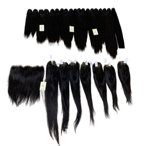 ช่อผมตรงกระดูกสำหรับต่อผมชาวเวียดนามแบบดิบลูกไม้สวิส5x5 HD ปิดผมคนเวียดนาม - Product Image 1