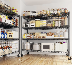 OEM/ODM Vietnam 4 Tier 5 Tier Stainless Steel Wire Shelving <b>Rack</b> Chrome Metal <b>Storage</b> Shelf for Warehouse <b>Kitchen</b> Home Use - Product Image 6