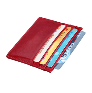 Custom Genuine Leather Men's Card Holder <b>Wallet</b> Open Closure Short Length High Quality Slim <b>RFID</b> Blocking Crazy Horse Leather - Product Image 3