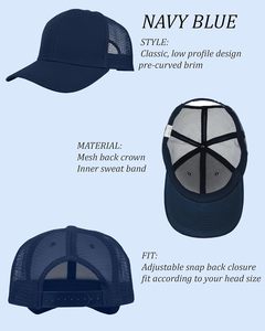 Gorra Trucker Gris de 6 Paneles con Malla Trasera Ajustable, Unisex, Casual, para Primavera/Verano, Color Sólido, Gorra de Béisbol para Adultos - Product Image 3