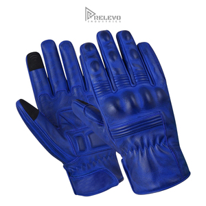 Guantes de Motociclismo de Cuero Vacuno, Cuero Genuino, Suaves, Cómodos, Transpirables, Logotipo Personalizado Delantero/Trasero, Cualquier Color Disponible - Product Image 1