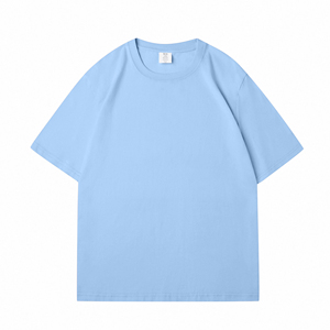 เสื้อยืดคอตตอนโอเวอร์ไซส์สำหรับผู้ชาย เนื้อผ้าหนา คุณภาพสูง เสื้อยืดเปล่าสไตล์สตรีทแวร์ พิมพ์โลโก้ได้ตามต้องการ เสื้อยืดสตรีทแวร์ - Product Image 3