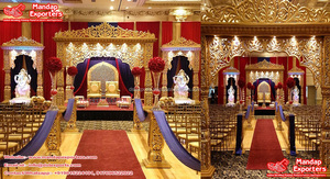 ชุดรูปแบบ manavarai mandap งานแต่งงานเวที mandap งานแต่งงานเวทีแต่งงาน manavarai การออกแบบที่ยิ่งใหญ่งานแต่งงานเส้นใย manavarai mandap UK - Product Image 2