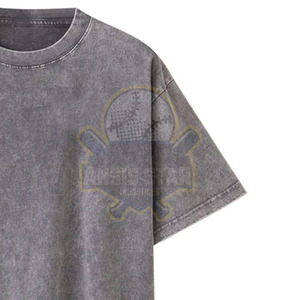 T-shirt gris délavé pour homme, manches courtes, col rond, imprimé décontracté, coupe classique, 100 % coton, tissu jersey respirant - Product Image 4