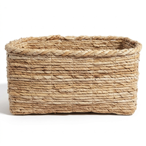 Cesta de Almacenamiento Tejida a Mano de Jacinto de Agua 100% Natural, Estilo Bohemio, Organizador, Decoración del Hogar, Venta al por Mayor, Duradera y Ecológica - Product Image 2