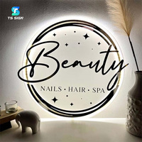 Enseigne Ronde en Acrylique Rétroéclairée Personnalisée, Logo LED pour Entreprise, Salon, Décoration Murale de Bureau, Signalétique Rétroéclairée, Forme Personnalisée, Logo LED