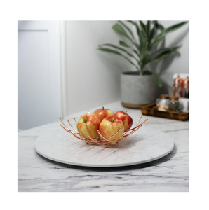 Plateau tournant en marbre pour boissons, idéal pour la cuisine et la table à manger, élégant centre de table en pierre naturelle. - Product Image 6