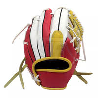 Gants de baseball en cuir respirant de qualité supérieure, durables, avec batte en bambou, pour gaucher, logo personnalisé, couleur, motif cœur, utilisation en extérieur