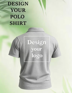Custom Logo Men's Grey Short Sleeve Knitted for Shirt Breathable Quick Dry Casual Regular Fit Front <b>Print</b> Design 100% Cotton - Product Image 5