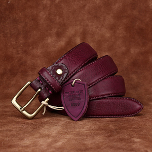 PRIMEFIELD ENTERPRISES Cinturón Casual de Cuero Genuino, Color Sólido, Hebilla de Metal Rectangular, Resistente y Duradero 0200 - Product Image 4