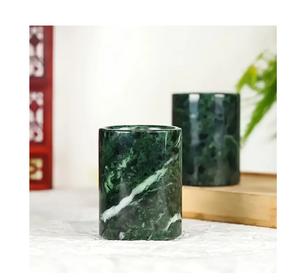 Made Newly Crafts <b>White</b> Stone <b>Pen</b> Holder High Quality Office School products Desktop organizer Crafts At Good Price - Product Image 3