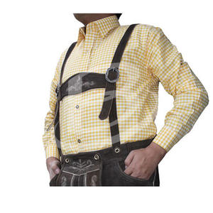 Camisa Tradicional Alemana para Hombre, Diseño a Cuadros Oktoberfest, Antiarrugas, Transpirable, Tela de Poliéster Satinado, Corte Regular de Verano - Product Image 5