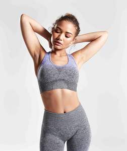 Sujetador deportivo de yoga para mujer, de alta sujeción, elástico en cuatro direcciones, con espalda cruzada, antiarrugas, logo frontal, transpirable, de Spandex/Nylon, para gimnasio - Product Image 1