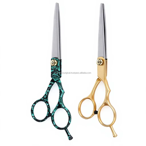 Ciseaux de barbier professionnels en acier inoxydable, lame tranchante, poignée en caoutchouc de taille moyenne, légers, pour droitiers, ciseaux de coiffure - Product Image 3