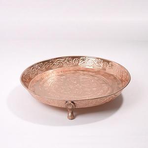 Bandeja de Servir de Cobre Pulido con Borde Festoneado, Diseño Glamuroso, Plato de Metal para Alimentos, Duradero, para Fiestas, Hogar, Hotel, Restaurante - Product Image 2