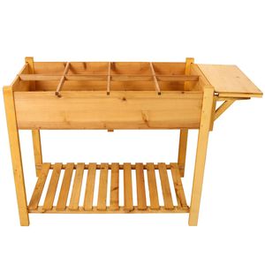 8-Pocket <b>Foldable</b> Side <b>Table</b> Storage Shelf Horticulture Raised <b>Garden</b> Bed Elevated Wood Planter Box Stand <b>for</b> Herb/Vegetable - Product Image 6