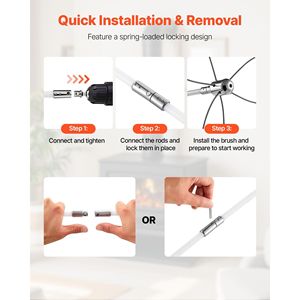 Kit de Limpieza de Chimeneas Extensible de 23 Pies con Cabezales de Cepillo Dobles, Accesorios para Chimeneas - Cepillo para Limpiar Chimeneas - Product Image 5