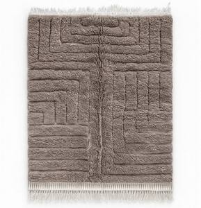 Venta al por mayor Vintage decoración Beige color hecho a mano de las montañas de Beni ourain alfombra Vintage alfombras marroquíes - Product Image 5