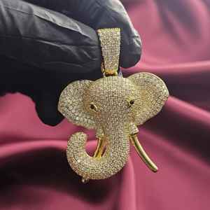 Colgante de Cabeza de Elefante de Moissanita con Incrustaciones de Diamantes, Estilo Hip Hop para Fiesta, Plata 925, Joyería Fina de Lujo, Colgantes y Dijes - Product Image 5