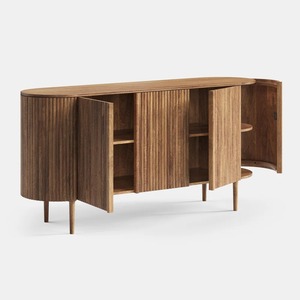 Contemporary Solid Teak Wood Sideboard <b>Cabinet</b> Storage Console for Living Room Dining Room Hotel Apartment Furniture Supplier - Product Image 3