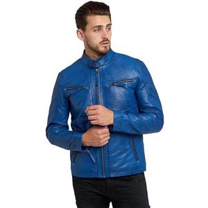 Chaqueta de Cuero Genuino Personalizada para Motociclistas, Estilo Urbano, Delgada, para Invierno, Resistente al Viento, Chaquetas de Cuero a la Moda - Product Image 1