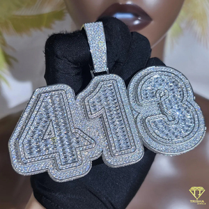 Pendentif personnalisé « PETTY » avec diamants Moissanite, chaîne cubaine, bijoux Hip Hop pour hommes et femmes - Product Image 5
