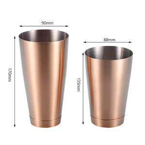 Set de Coctelera Boston de Acero Inoxidable Color Oro Rosa, 600ml/750ml, Mezclador de Cócteles y Martinis al por Mayor para Bartenders Profesionales y Bares en Casa - Product Image 3