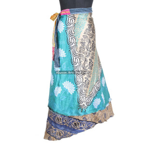 New Magic <b>Wrap</b> <b>Skirts</b> Vintage 2 Layer Indian <b>Wrap</b> <b>Skirts</b> Reversible Vintage Silk Magic 38inch Length <b>Wrap</b> <b>Skirts</b> Hot Offer - Product Image 2