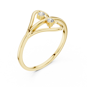 Anillo de Diamantes de Oro Sólido de 14k para Mujer, Corte Brillante Redondo, Anillo de Compromiso Clásico, Apilable, Diseño Minimalista, para Regalo - Product Image 3