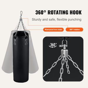 Ensemble de sacs de frappe en PVC de 1,2 m pour adultes, équipement d'entraînement de gym suspendu avec chaînes et gants pour MMA, karaté, judo - Product Image 3