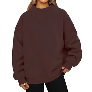 Sudadera de Felpa Suave de Algodón para Mujer con Logotipo Personalizado, Cuello Alto, Estilo Urbano, Talla Grande, con Color Personalizado - Product Image 5