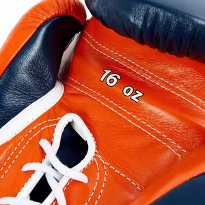 Guantes de Boxeo Personalizados con Logotipo, Estilo Ganador, 14oz 16oz, Cuero Rojo, Guantes de Entrenamiento con Cordones y Correa de Gancho y Bucle, Transpirables, Dedos Completos - Product Image 6