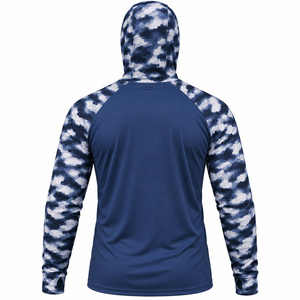 Wholesale Men Fishing <b>Hoodie</b> <b>UV</b> <b>Protection</b> Long Sleeve Construction Work Wear Shirt Integrated Face Gaiter Custom Mens <b>UV</b> <b>Hoodie</b> - Product Image 2