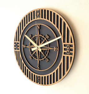 Horloge murale en bois massif de haute qualité au design industriel, horloge murale moderne à quartz, fabriquée par Tayyab Handicraft - Product Image 3