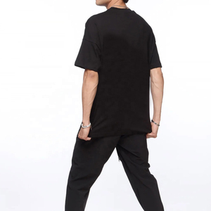 T-shirt décontracté pour homme en maille ajustée, 150 grammes, motif léopard brodé, 100 % coton, manches courtes, anti-boulochage - Product Image 4