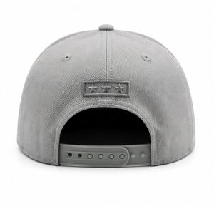 Gorra Snapback Personalizada Gris con Visera Plana, Bordado Tonal 3D, Seis Paneles, Gorra de Béisbol de Algodón, Fabricante OEM ODM - Product Image 3